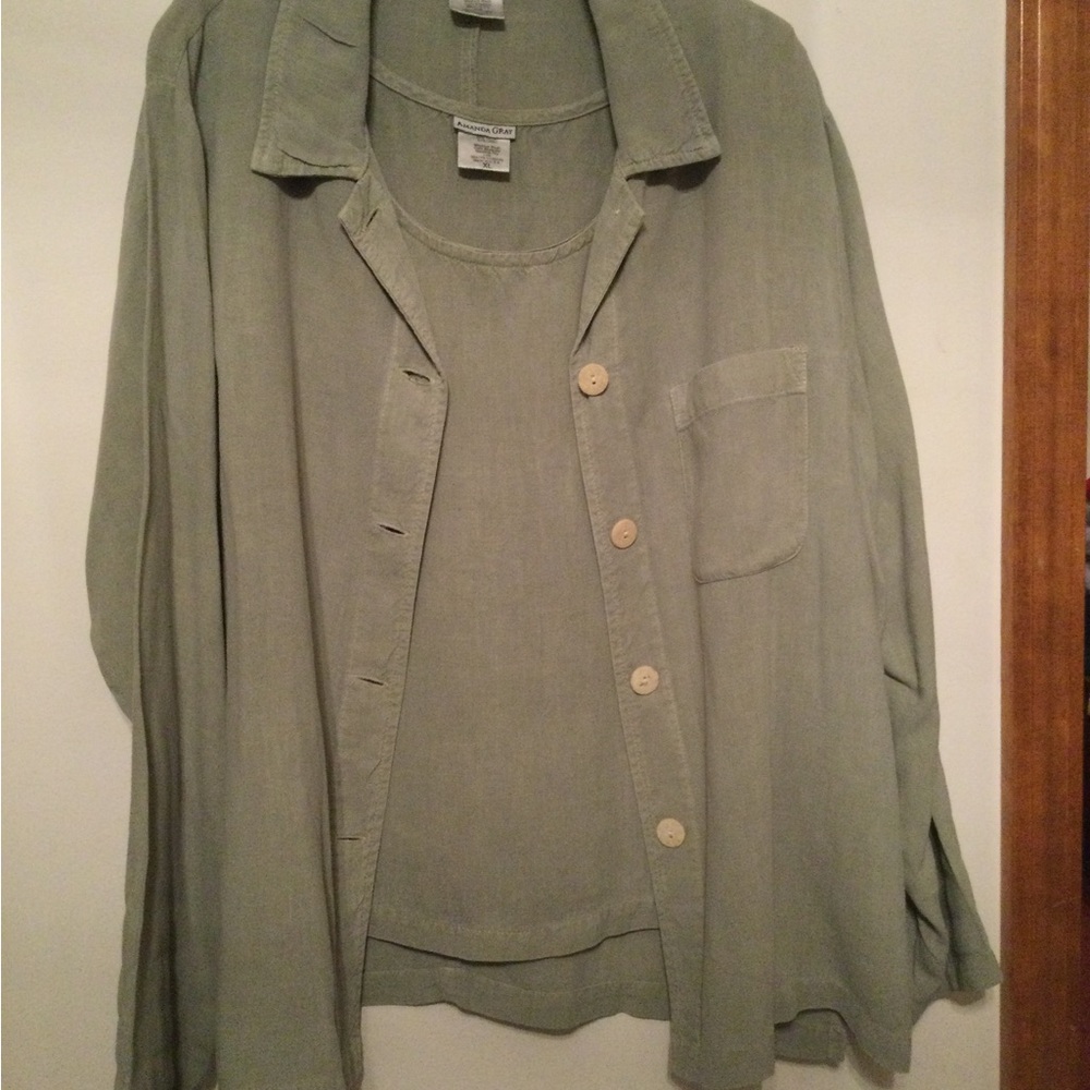 Sage Tank and Shirt Set, size XL
